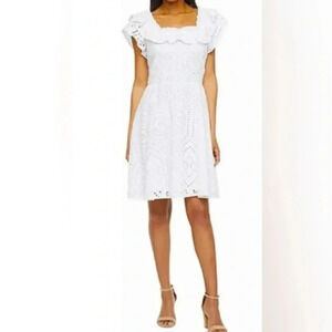 RYEGRASS Eyelet Dress White Small NWT